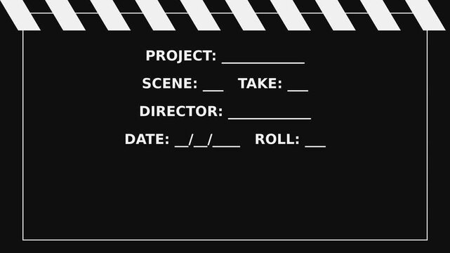 Blank Black and White Clapperboard Slate