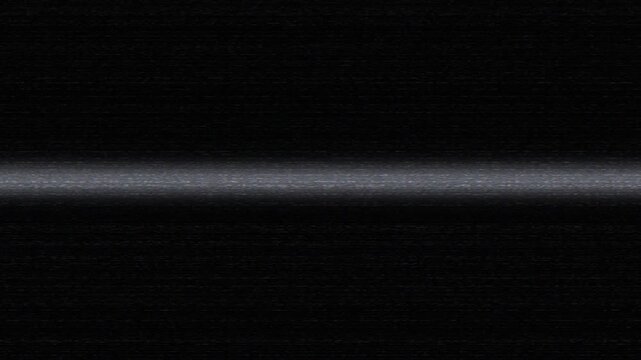 Seamless looping 4K VHS glitch overlay with rolling tracking noise, static, scanlines and RGB split glitch blocks on black