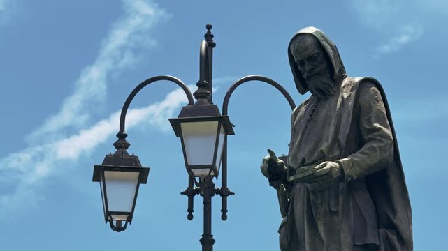 Statue of Flavio Gioia in Amalfi, Italy