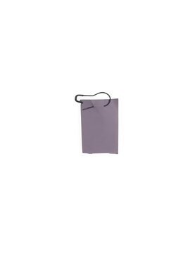 Small grey paper gift bag with black string handle