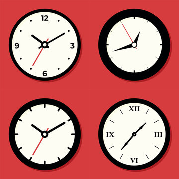 Clock Icon Collection Vector Illustration for Time and Schedule Design