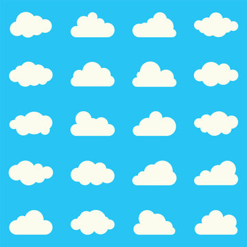 Cloud Icon Set Vector Illustration for Weather and Sky Graphic Design
