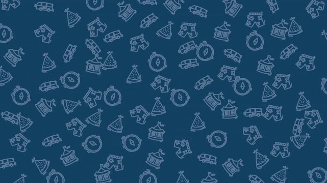 seamless pattern adventure travelling theme video animation