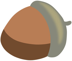 Cute Two Tone Acorn Nut Vector Illustration © 정림 김