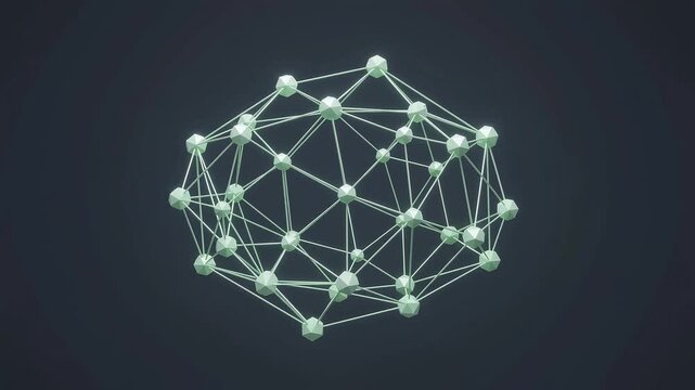 Two separate clusters of geometric nodes merging into a single glowing green unified network structure, symbolizing corporate merger and acquisition synergy, strategic integration, and partnership.