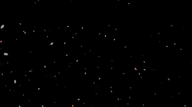 Drifting Ash Flakes with Embers Alpha Overlay