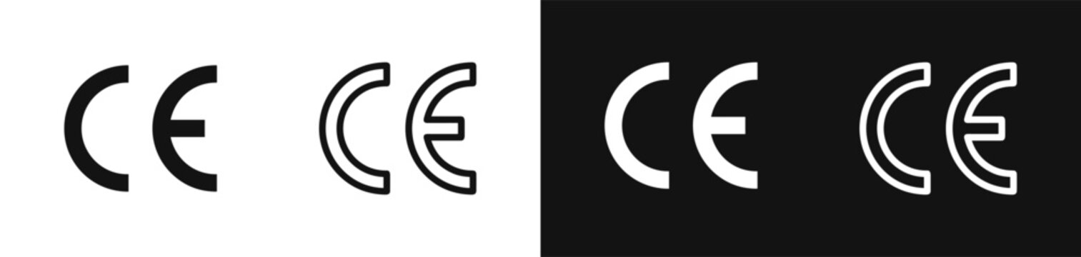 CE mark conformity certification icons set vector design
