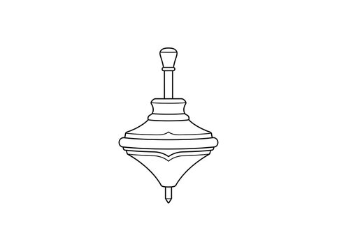 Classic Spinning Top Toy - Traditional Wooden Game & Entertainment Outline
