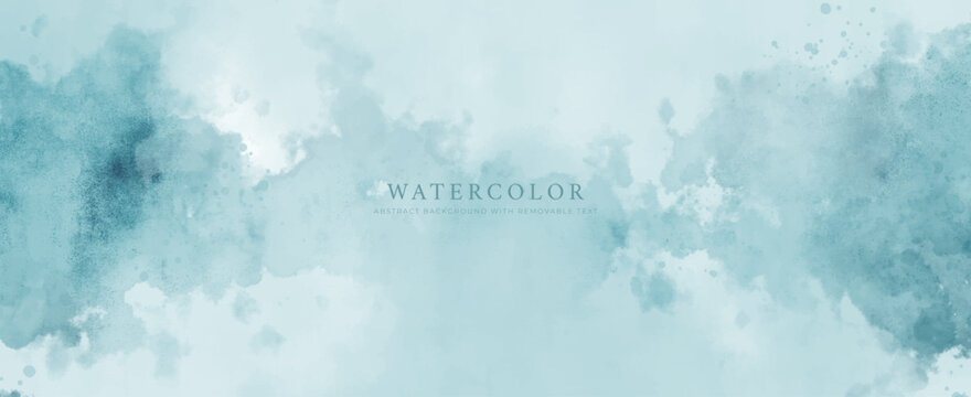 Abstract watercolor art background template. blue teal watercolor backdrop empty space for text, banner, presentation or product display graphic design