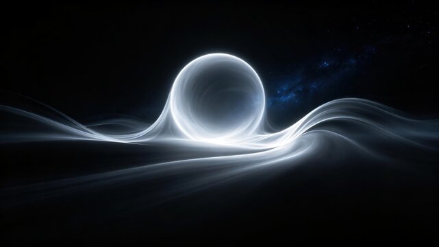 Abstract glowing sphere in cosmic space