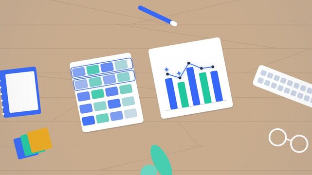 Blue AI chart generation from data table perspective view assembling