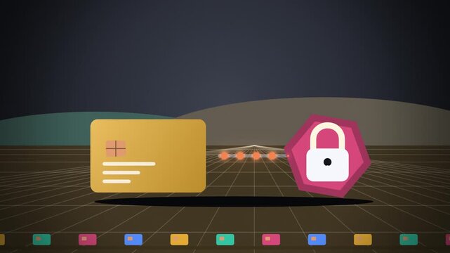 Card tokenization into a secure token flat design perspective view