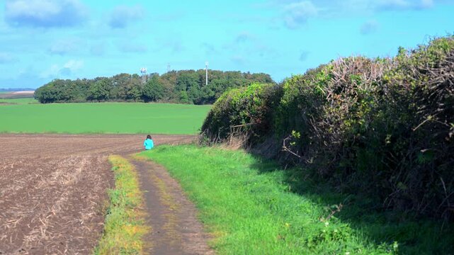 Autumnal walk beside Sprotbrough's agricultural fields.