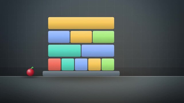 Gray fraction bars education science in classroom close-up concept