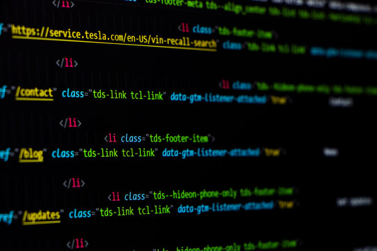 Tech background of Coding screen. Technology abstract background of coding screen, Programming screen, Source code. Data security concept.