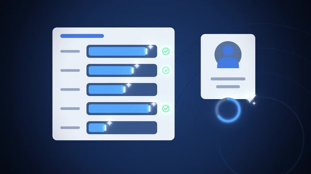Blue AI form autofill centered view assembling
