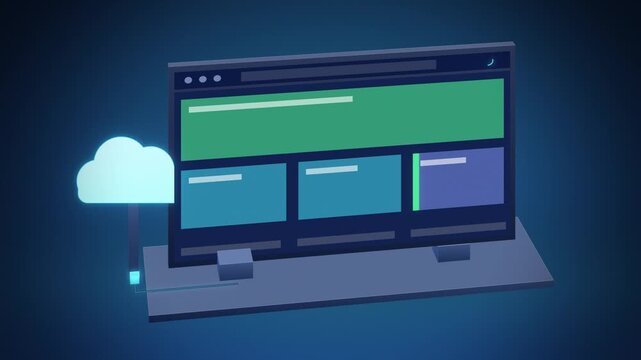Blue cloud web hosting and website deployment detail view