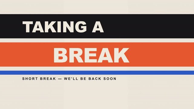 Starting Soon Swiss Color Panel Wipe Bold Asymmetric Editorial Layout Taking a Break 4K