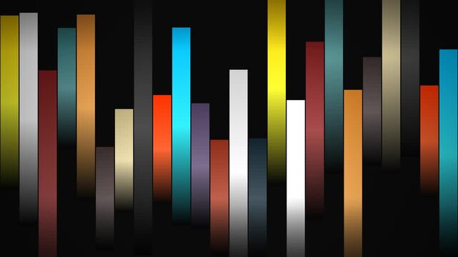 An abstract motion graphics background featuring vertical multicolored sliding bars moving up and down with vintage tones, created with HTML5 canvas and JavaScript.