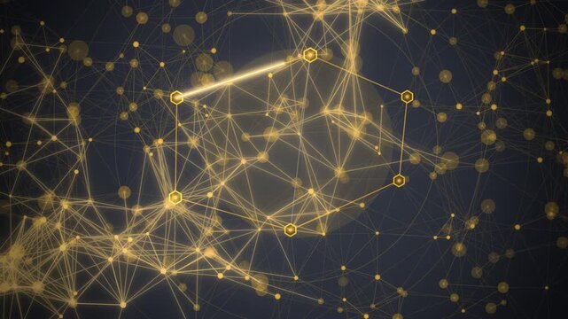 Orange token ring network centered view motion background