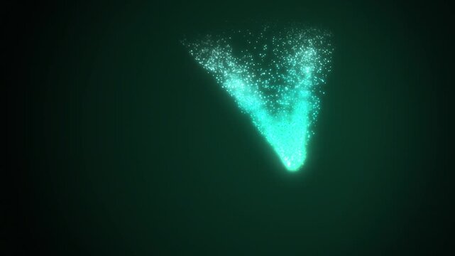 Green swirling dust devil particles forming close-up appearing