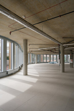 Empty Space in a Modern Building With Wide Windows