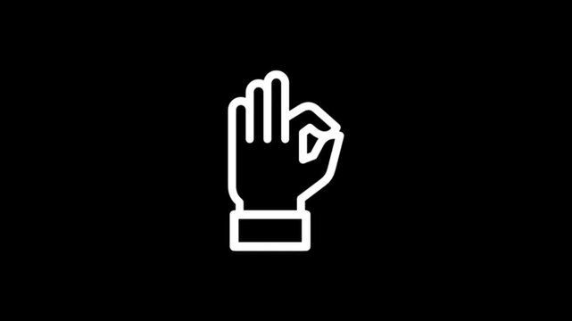 Animated hand snapping fingers with sparkling effect and gesture variations