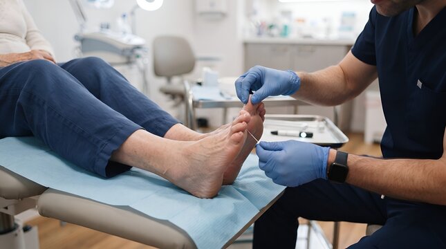 Diabetic Foot Screening for Elderly Patient in Medical Clinic