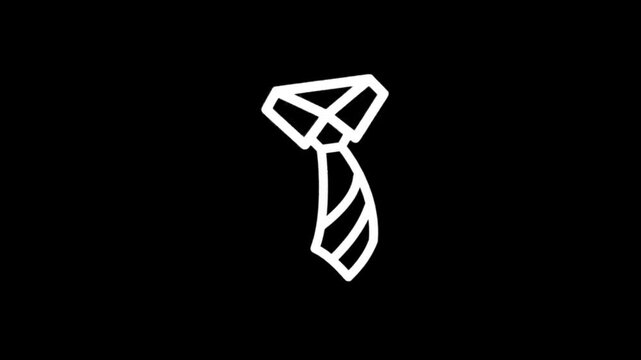 Minimalist white tie icons appear on a black background