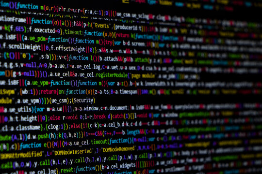 Programming coding screen, web developer coding screen.Programming or coding screen . Technology abstract background of coding screen, Programming screen, Source code. Data security concept.