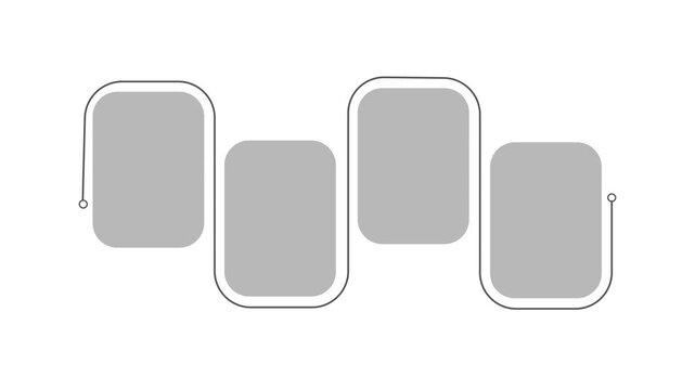 Medical data blue rectangle infographic 4 steps template animation. Sequence options HD video. Animated blank diagram visualization. Process layout empty design element. Motion graphics