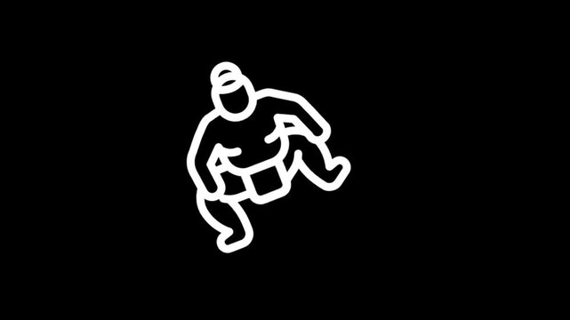 Animated sumo wrestlers in dynamic poses on a black background