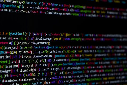 Programming coding screen, web developer coding screen.Programming or coding screen . Technology abstract background of coding screen, Programming screen, Source code. Data security concept.