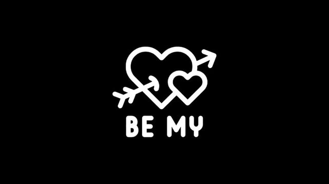 Animated hearts with "Be My" text for romantic occasions and proposals