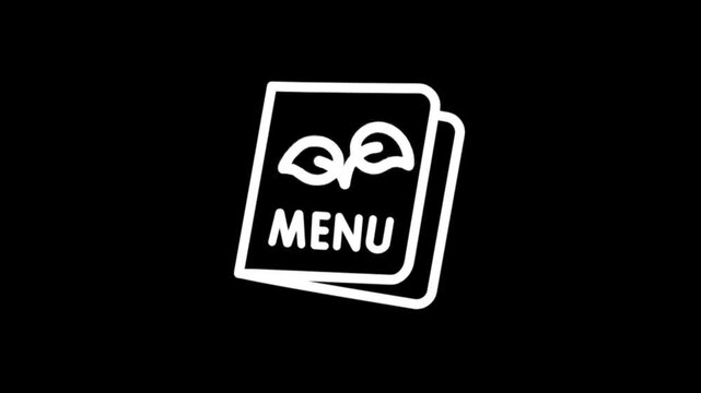 Animated white menu icon with leaves on black background
