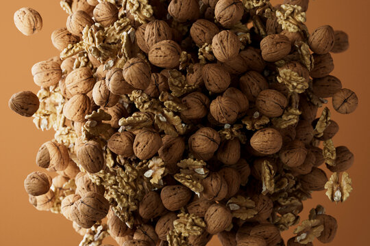 Dense Cluster of Walnuts and Kernels on Brown