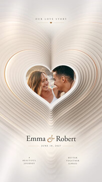 Our Love Story Screensaver - Hearts Photos Tunnel Vertical