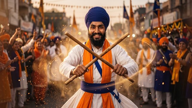 Sikh Gatka Performer &ndash; Traditional Martial Arts in Motion.