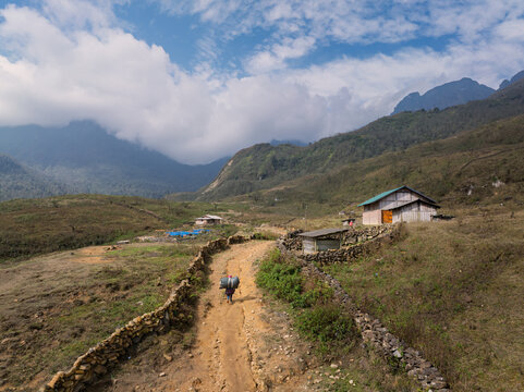Rural Mountain Trail in Lao Cai, Vietnam