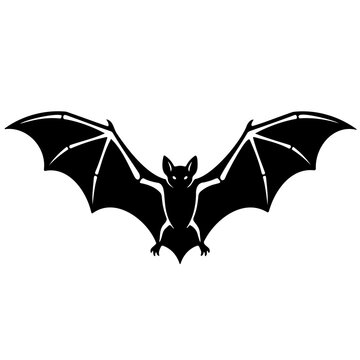 Halloween-themed vector icon set featuring a bat with wings spread