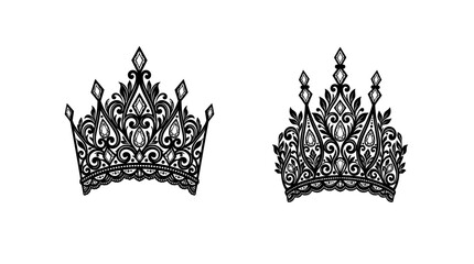 Two decorative black lace tiaras © MDROBIUL