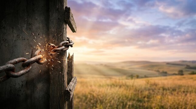 National Freedom Day Rusted Chain Snapping Open at Sunrise