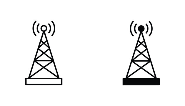 Cell tower icons with different signal indicators