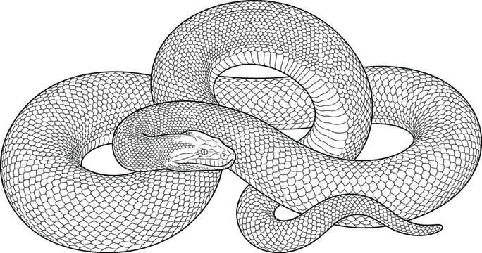 snake sketch doodle style vector
