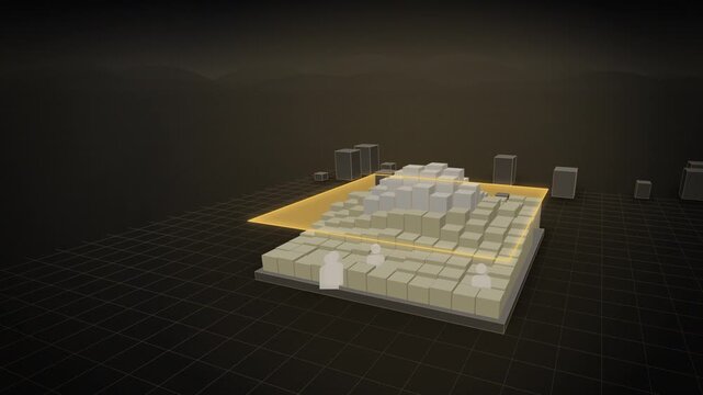 Rising AI capability flooding a landscape room scene appearing concept