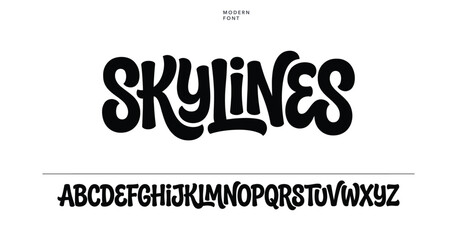 Modern font lettering with custom graffiti style alphabet and handwritten typography vector illustration © Money