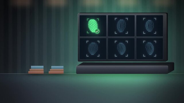 Screen wall facial recognition scan