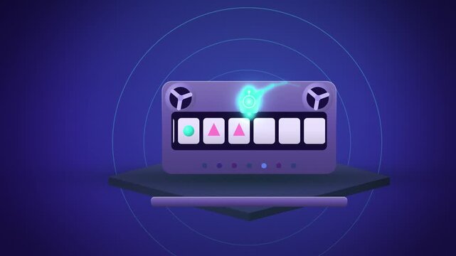 Violet tape machine writing marks AI agent completing multi step tasks