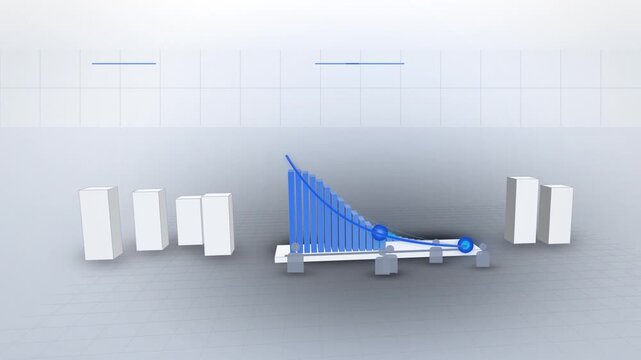 Blue exponential growth curve of superintelligence evolving wide scene