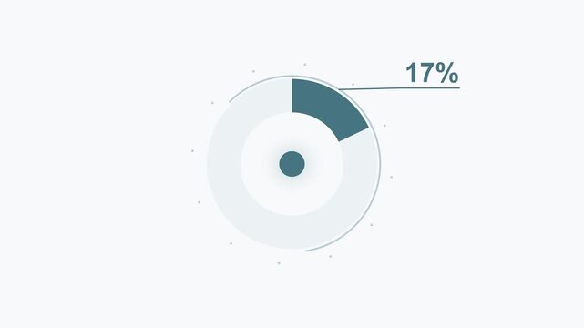 Circular Progress Bar Graphic Featuring Twenty Five Percent Completion Indicator for User Interface